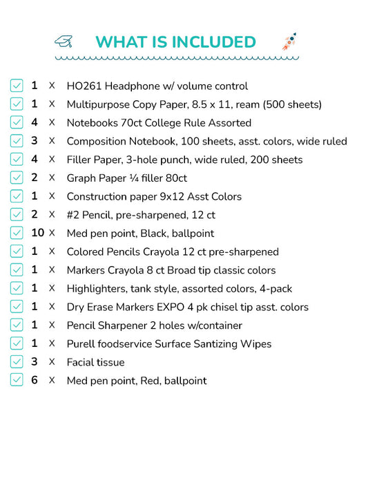 Summerville Preparatory Academy - Eighth Grade Supply Kit